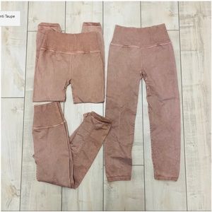 Free People Pants - NWOT Free People Movement Taupe/Pink Leggings Free People Pants - NWOT Free People Movement Taupe/Pink Leggings